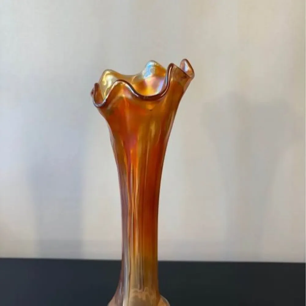 Antique Imperial Marigold Carnival Glass Vase